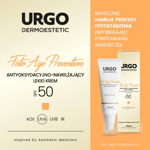 Miniaturka artykułu - #0 URGO DERMOESTETIC Foto Age Antyoksydacyjno-Nawilżający lekki krem SPF50, 45ml