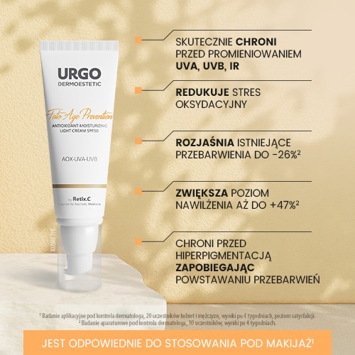 Zdjęcie produktu - 2 URGO DERMOESTETIC Foto Age Antyoksydacyjno-Nawilżający lekki krem SPF50, 45ml