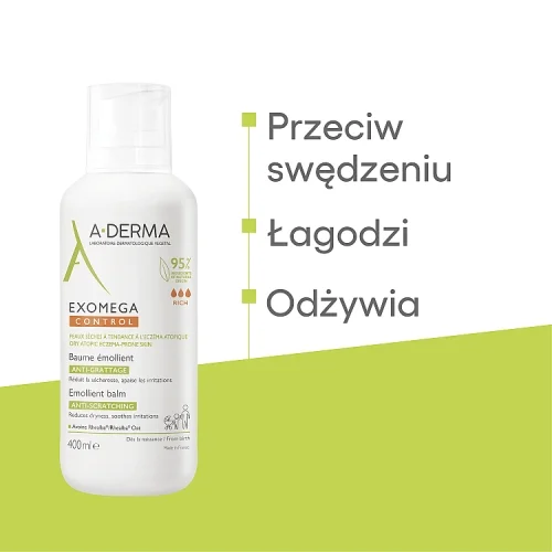 #1 – A-DERMA Exomega Control Baume balsam emolient przeciw drapaniu, 400ml