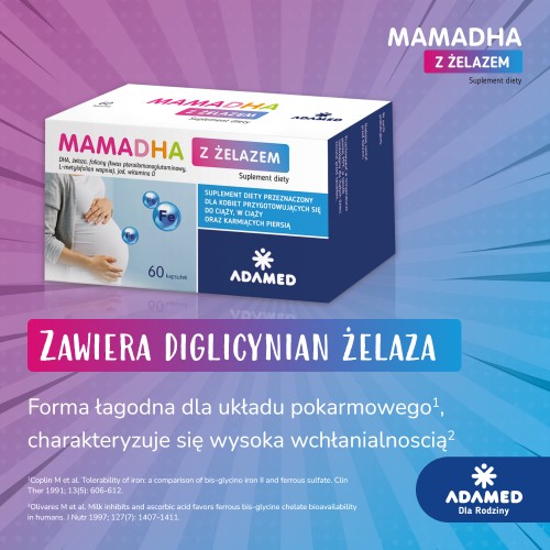 Zdjęcie produktu - 2 MamaDHA z żelazem, 60 kaps.