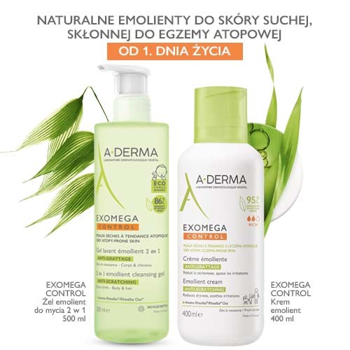 A-DERMA EXOMEGA CONTROL 400ml 2本セット A-DERMA Exomega Control Zestaw kosmetyków - apteka Olmed