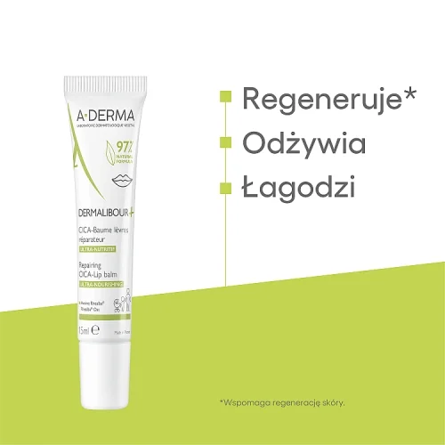 #1 – A-DERMA Dermalibour Baume Levre Regenerujący balsam do ust, 15ml