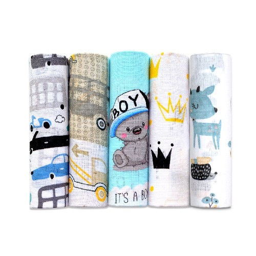 Zdjęcie produktu - 0 EGA KIDS Pieluchy tetrowe 70x80cm zestaw nr 3, 5 szt.
