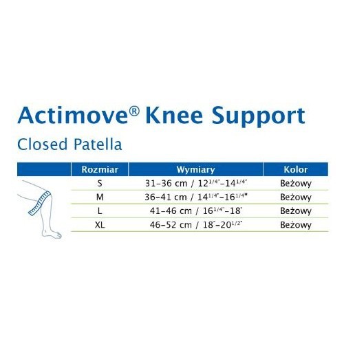 Miniaturka artykułu - #0 ACTIMOVE Opaska stabilizująca staw kolanowy z zabudowaną rzepką, rozm. M