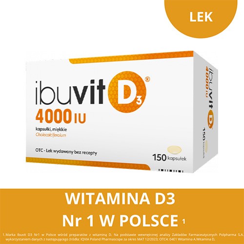 Miniaturka artykułu - #0 Ibuvit D3 4000IU, 150 kapsułek