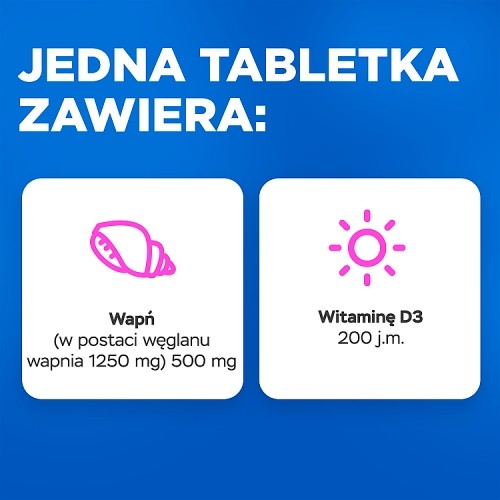 Zdjęcie produktu - 5 Vitrum Calcium Wapń 500mg + Witamina D 200j.m., 120tabl.