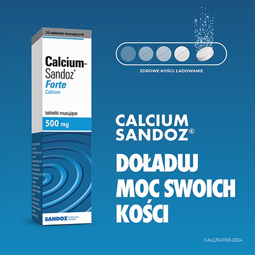 Miniaturka artykułu - #0 Calcium-Sandoz Forte 500 mg, 20 tabletek musujących