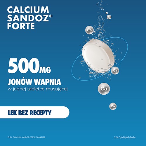 Miniaturka artykułu - #1 Calcium-Sandoz Forte 500 mg, 20 tabletek musujących