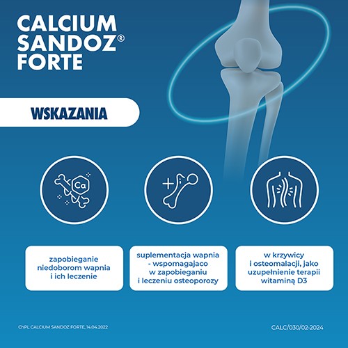 Zdjęcie produktu - 2 Calcium-Sandoz Forte 500 mg, 20 tabletek musujących