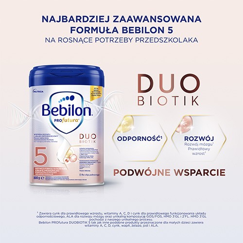 Miniaturka artykułu - #0 Bebilon Profutura Duobiotik 5 Formuła na bazie mleka dla przedszkolaka, 800g
