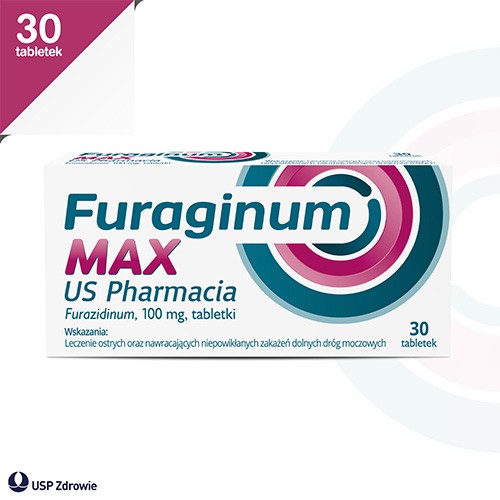 Miniaturka artykułu - #0 Furaginum Max US Pharmacia 100 mg, 30 tabletek - lek na zakażenia dr&oacute;g moczowych