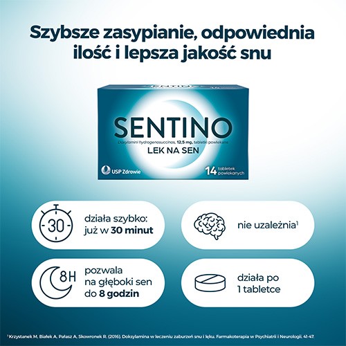Zdjęcie produktu - 4 Sentino Lek na sen 12,5 mg, 14 tabletek powlekanych