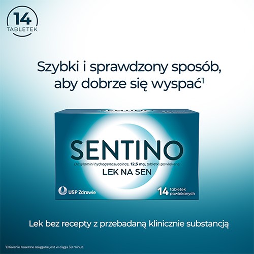 Miniaturka artykułu - #0 SENTINO Lek na sen 12,5mg, 14tabl.powl.