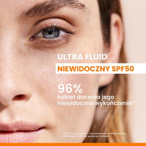 Zdjęcie produktu - 4 AVENE Eau Thermale Wysoka ochrona przeciwsłoneczna Ultra Fluid niewidoczny na sk&oacute;rze SPF50, 50ml