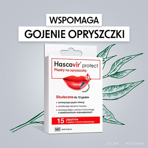Miniaturka artykułu - #0 Hascovir Protect Plastry na opryszczkę, 15szt.