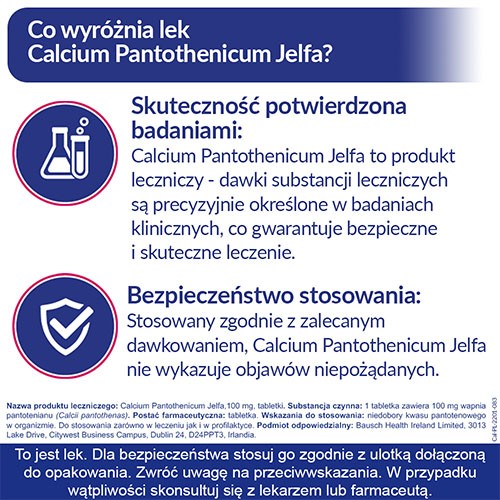 Zdjęcie produktu - 2 CALCIUM PANTOTHENICUM JELFA 100 mg, 50 tabletek