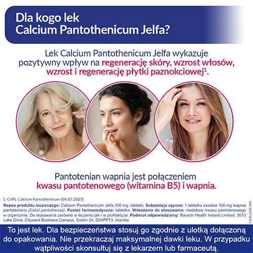 Zdjęcie produktu - 3 CALCIUM PANTOTHENICUM JELFA 100 mg, 50 tabletek