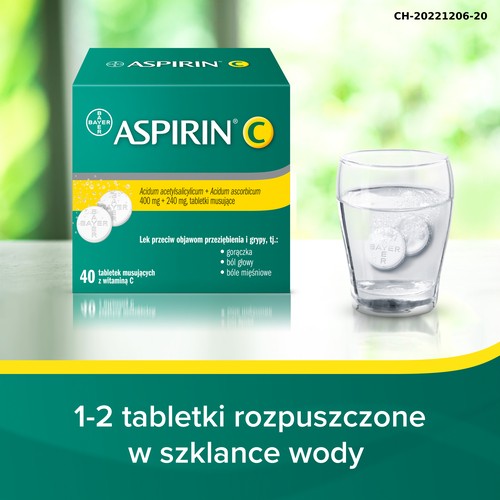 Zdjęcie produktu - 7 Aspirin C 400 mg + 240 mg, 40 tabletek musujących