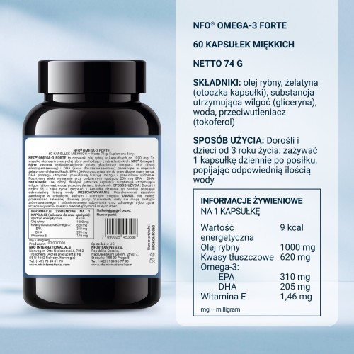Miniaturka artykułu - #0 NFO Omega 3 Forte, 60 kapsułek