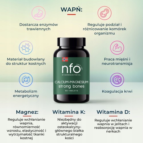 Zdjęcie produktu - 2 NFO Calcium Magnesium, 90 tabletek