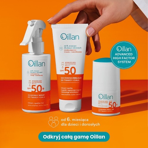 Zdjęcie produktu - 2 OILLAN Ochronny spray przeciwsłoneczny z filtrem SPF50, 125ml