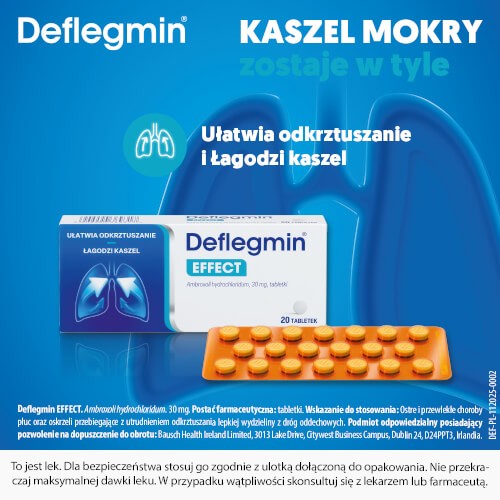Miniaturka artykułu - #1 Deflegmin Effect 30 mg, 20 tabletek