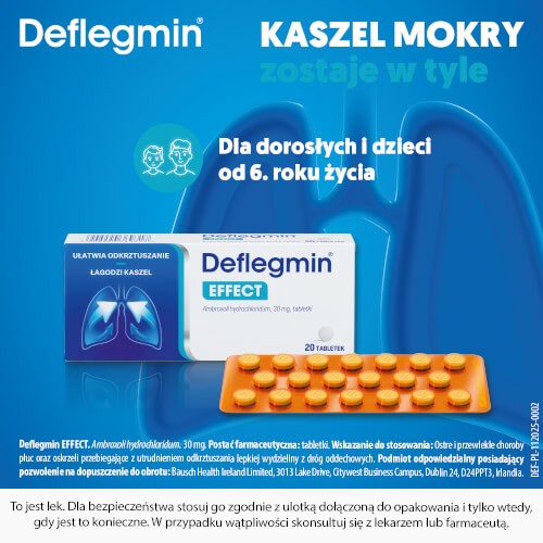 Zdjęcie produktu - 3 Deflegmin Effect 30 mg, 20 tabletek