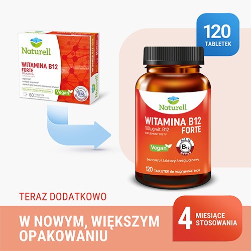 Zdjęcie produktu - 2 NATURELL Witamina B12 forte, 120 tabletek