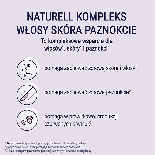 Zdjęcie produktu - 3 NATURELL Kompleks Włosy Sk&oacute;ra Paznokcie, 120 tabletek