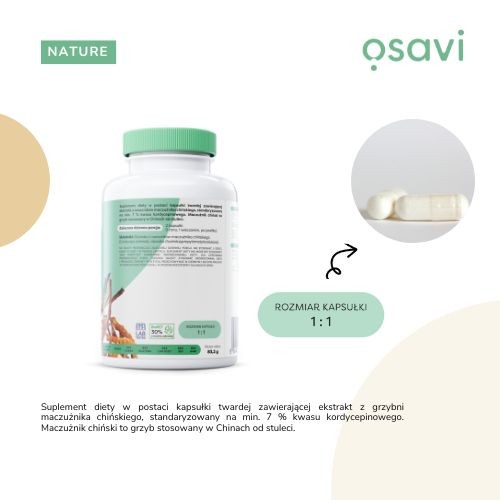 Zdjęcie produktu - 3 OSAVI Cordyceps Sinensis 1200mg, 120kaps.