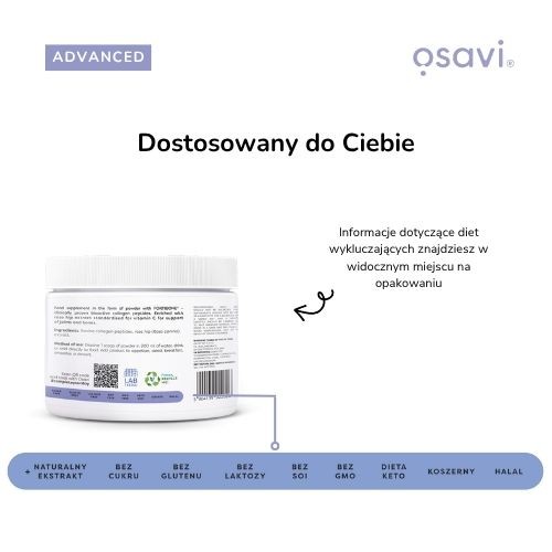 Zdjęcie produktu - 3 OSAVI Advanced Kolagen Stawy i Kości Proszek, 153g