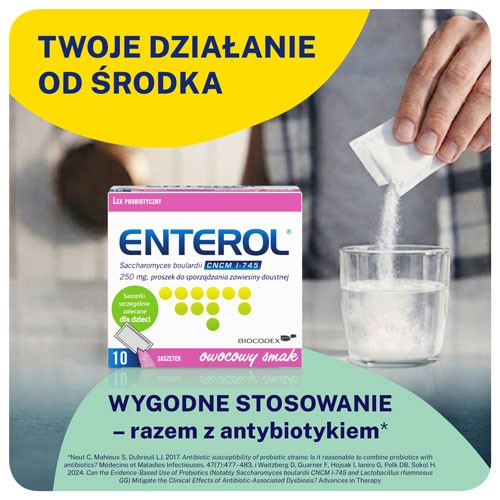 Miniaturka artykułu - #0 ENTEROL 250 mg x 10 saszetek