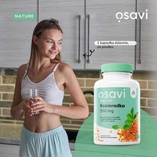 Miniaturka artykułu - #0 OSAVI Nature Kozieradka 550 mg, 120 kapsułek wegańskich