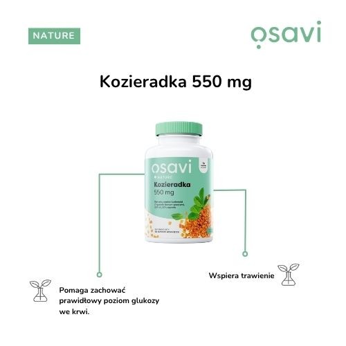 Miniaturka artykułu - #1 OSAVI Nature Kozieradka 550 mg, 120 kapsułek wegańskich