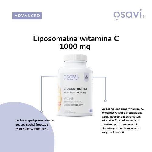 Miniaturka artykułu - #1 OSAVI Liposomalna Witamina C, 120kaps.