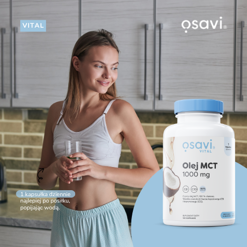 Miniaturka artykułu - #0 Osavi Vital Olej MCT 1000mg, 120 kapsułek miękkich