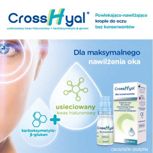 Miniaturka artykułu - #1 CrossHyal Krople do oczu nawilżająco-powlekające, 10ml
