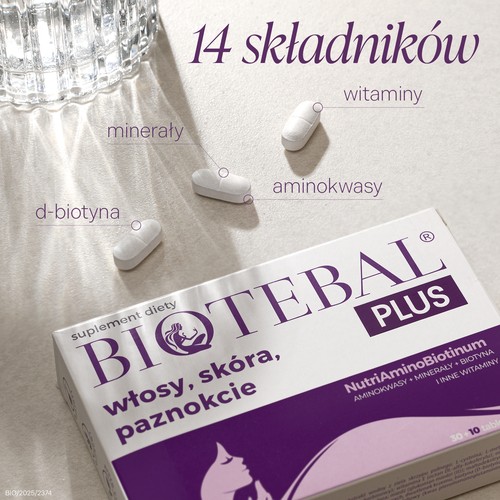 Zdjęcie produktu - 2 BIOTEBAL Plus Włosy, sk&oacute;ra, paznokcie, 40 tabl.