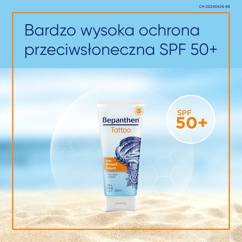 Zdjęcie produktu - 2 Bepanthen Tattoo - Krem przeciwsłoneczny SPF 50+ UVA/UVB, 50ml