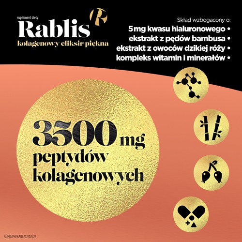 Zdjęcie produktu - 4 Rablis peptydy kolagenowe, kwas hialuronowy i biotyna o smaku arbuza i marakui, 150g