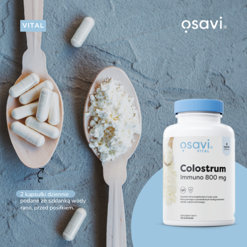 Miniaturka artykułu - #1 OSAVI Colostrum Immuno 800mg, 120 kapsułek
