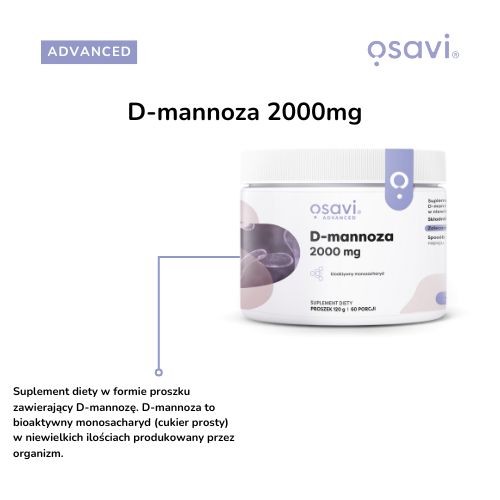 Zdjęcie produktu - 2 OSAVI D-mannoza 2000mg w proszku, 120g