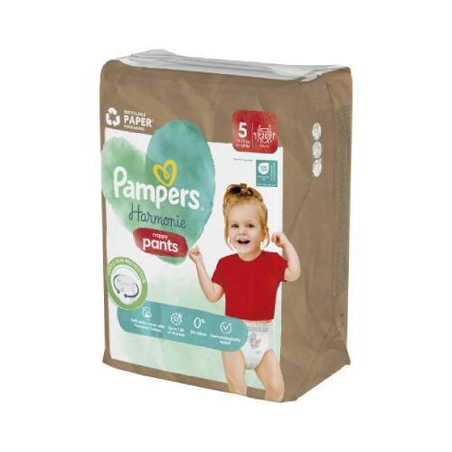 Miniaturka artykułu - #1 Pampers Harmonie Baby Pieluchomajtki rozmiar 5 12kg-17kg, 20 sztuk