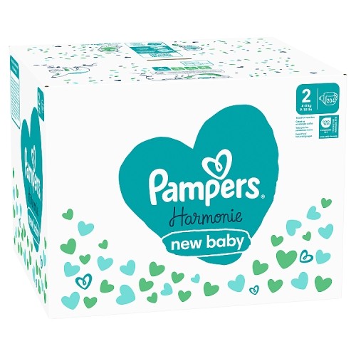Zdjęcie produktu - 2 Pampers Harmonie Pieluszki rozmiar 2 4-8kg, 204 sztuki