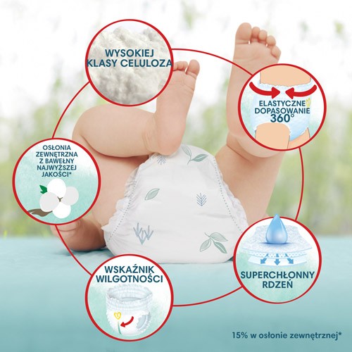 Miniaturka artykułu - #1 Pampers Harmonie Pieluszki rozmiar 1 New Born 2-5 kg, 35 sztuk