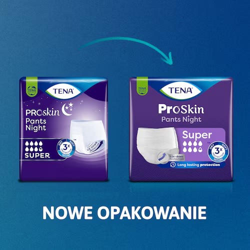 Zdjęcie produktu - 4 TENA PANTS ProSkin Super Night Majtki chłonne L, 10 szt.