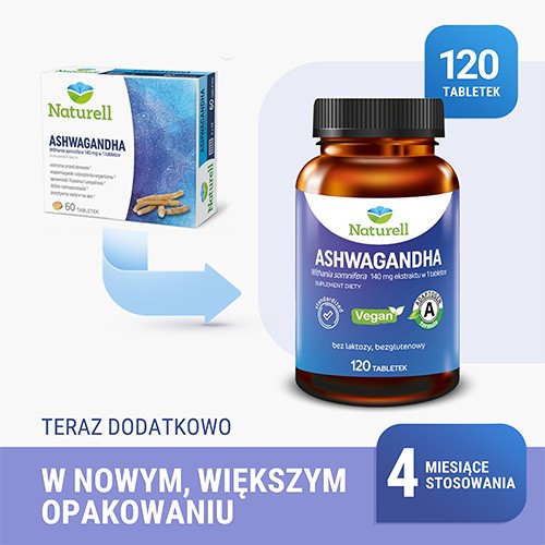 Miniaturka artykułu - #1 NATURELL Ashwagandha, 120 tabletek