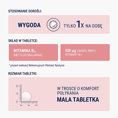 Zdjęcie produktu - 4 NATURELL Metylo B-12 500 &micro;g, 120 tabletek