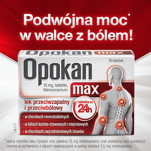 Miniaturka artykułu - #0 Opokan Max 15mg, 10 tabletek