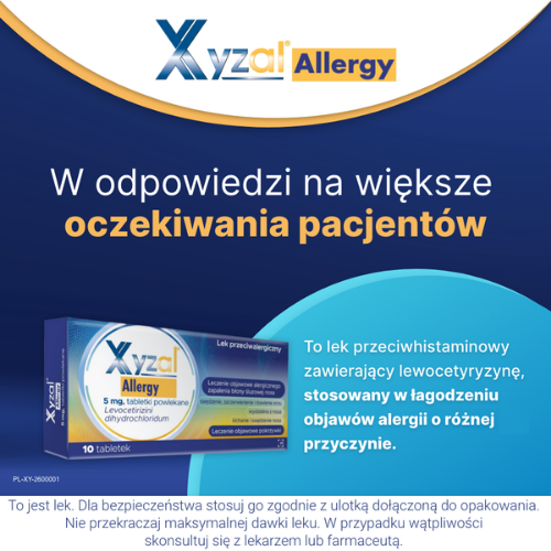 Miniaturka artykułu - #0 Xyzal Allergy 5 mg, 10 tabletek powlekanych